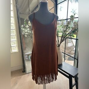 Suede nutmeg brown dress